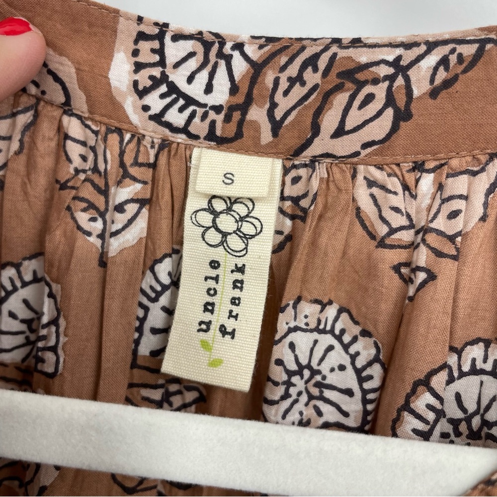 Uncle Frank Smocked Flutter Sleeve Block Floral D… - image 3